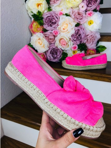 Růžové espadrilky s mašlí