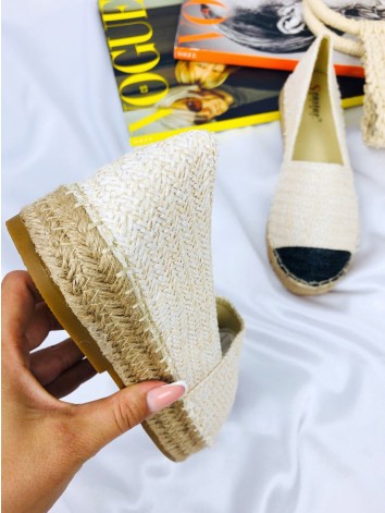 Dámské slaměné béžové espadrilky