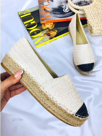 Dámské slaměné béžové espadrilky