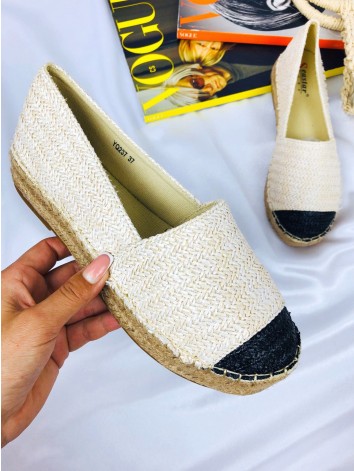 Dámské slaměné béžové espadrilky