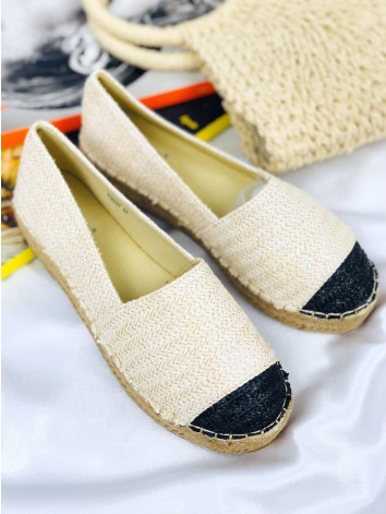 Dámské slaměné béžové espadrilky