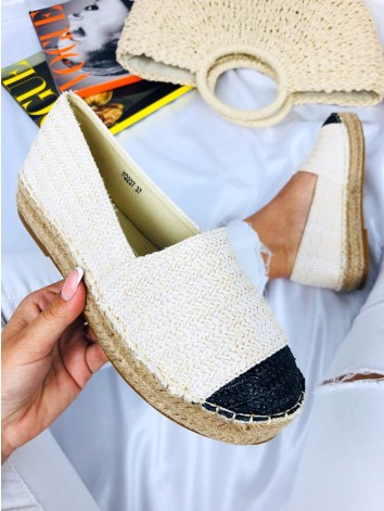 Dámské slaměné béžové espadrilky