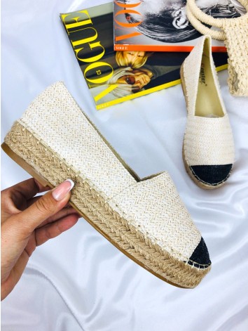 Dámské slaměné béžové espadrilky