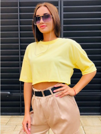 Dámský žlutý crop top