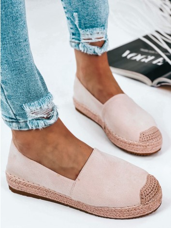 Růžové espadrilky na platformě Lauora