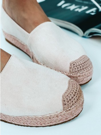 Růžové espadrilky na platformě Lauora