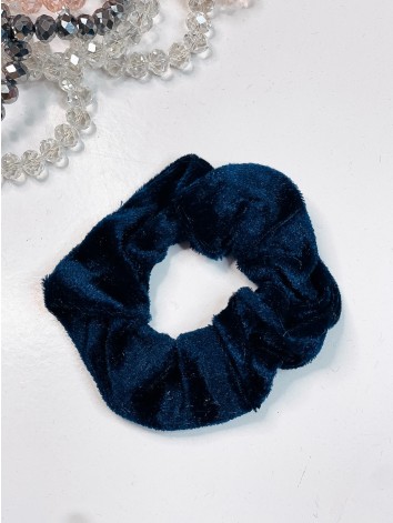 Scrunchie sametová gumička do vlasů - modrá