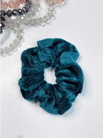 Scrunchie sametová gumička do vlasů - zelená