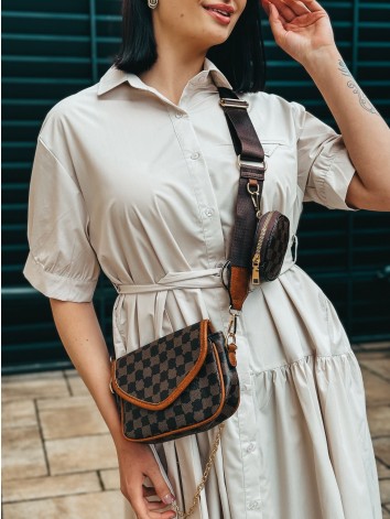 Dámská hnědá crossbody kabelka