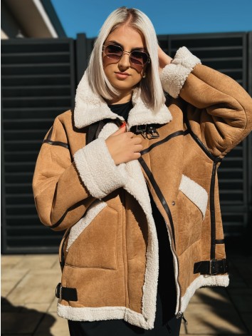 Dámská Aviator zimní bunda - camel